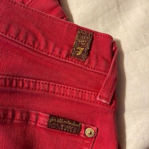 7 for all mankind red jeans